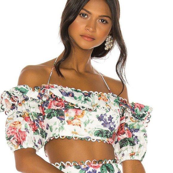 Zimmermann Tops - Zimmermann Allia Pintuck Off Shoulder Top in White